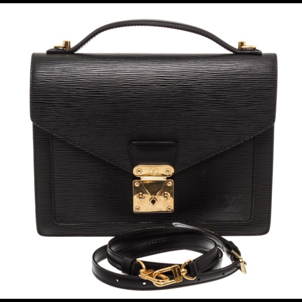 Louis Vuitton Black Epi Leather Monceau Crossbody